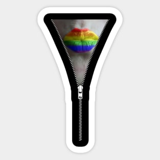 ZIPPER RAINBOW KISS LIPS Sticker